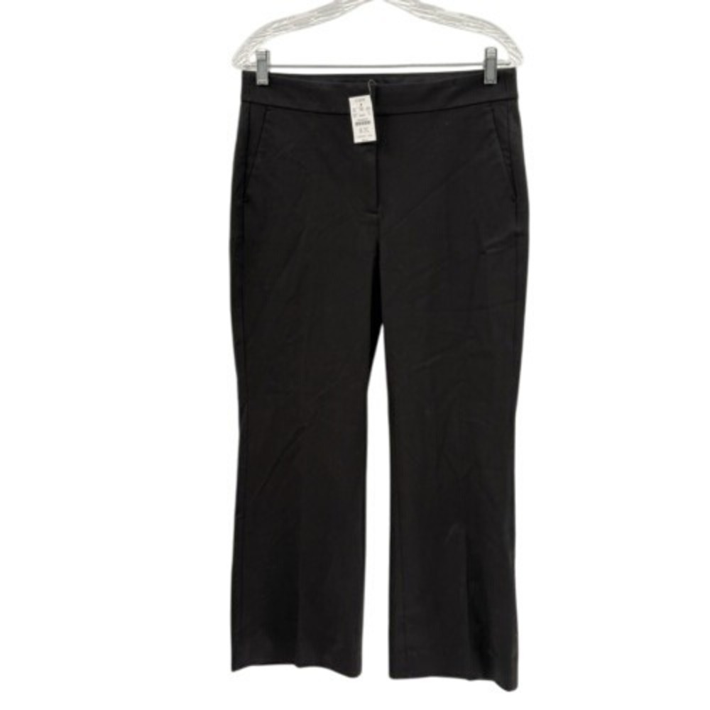 J Crew Pants Women Size 8 Black Crop Straight‎ Leg High Rise New